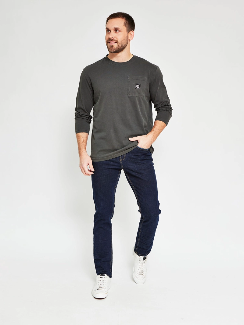 POLERA HOMBRE ELEMENT ALGODÓN MANGA LARGA BOLSILLO - 4