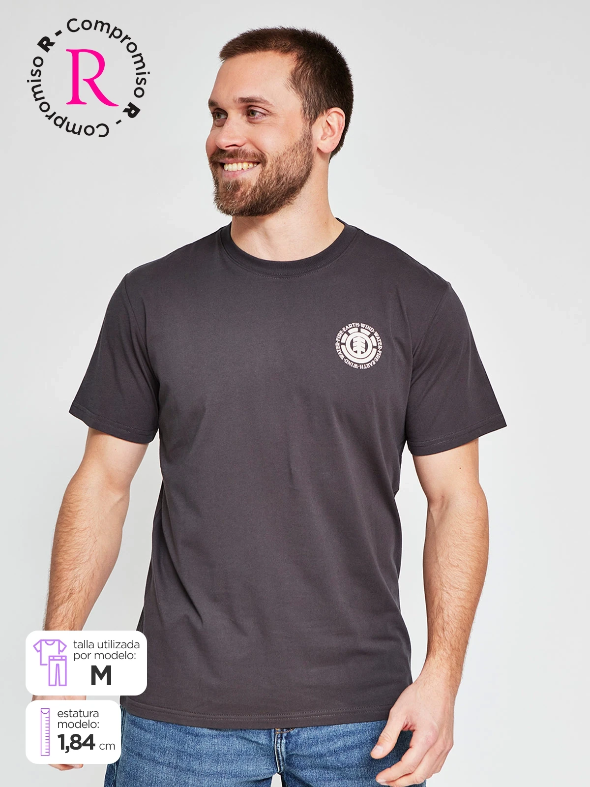 POLERA HOMBRE ELEMENT ALGODÓN MANGA CORTA PRINT