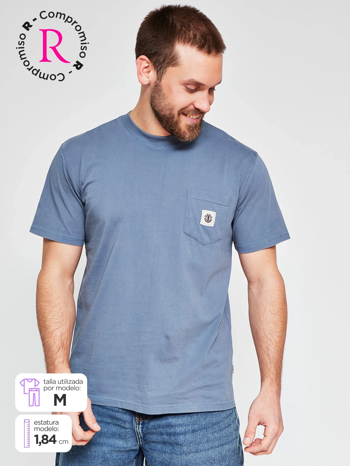 POLERA HOMBRE ELEMENT ALGODÓN MANGA CORTA