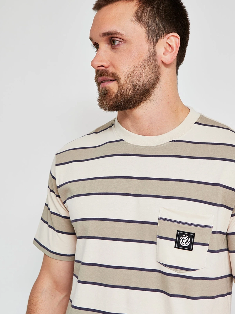 POLERA HOMBRE ELEMENT ALGODÓN MANGA CORTA RAYAS - 3