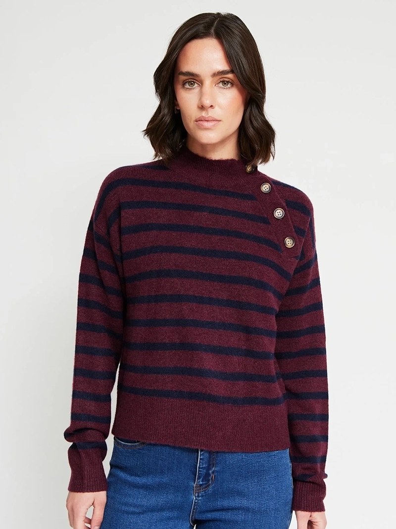 SWEATER MUJER REGATTA RAYADO BOTONES - 2