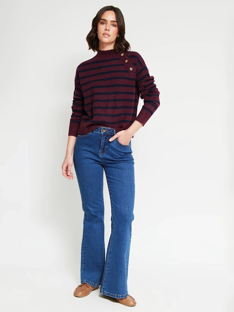 SWEATER MUJER REGATTA RAYADO BOTONES - 5
