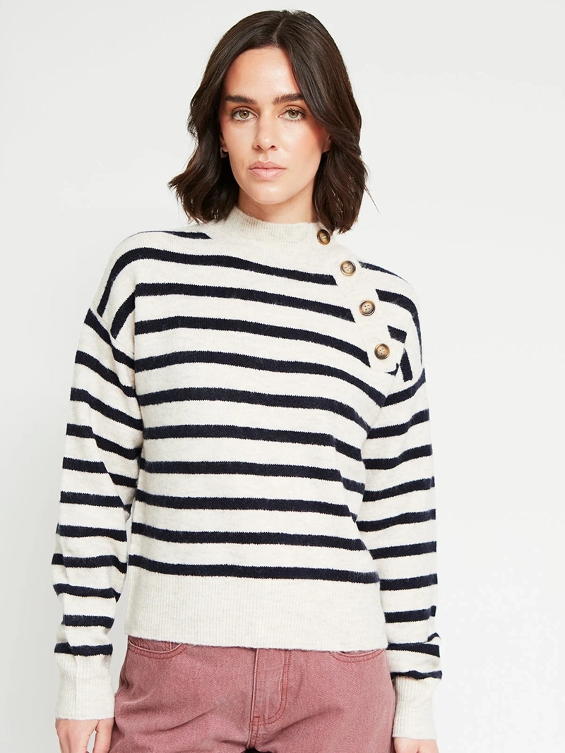 SWEATER MUJER REGATTA RAYADO BOTONES - 2