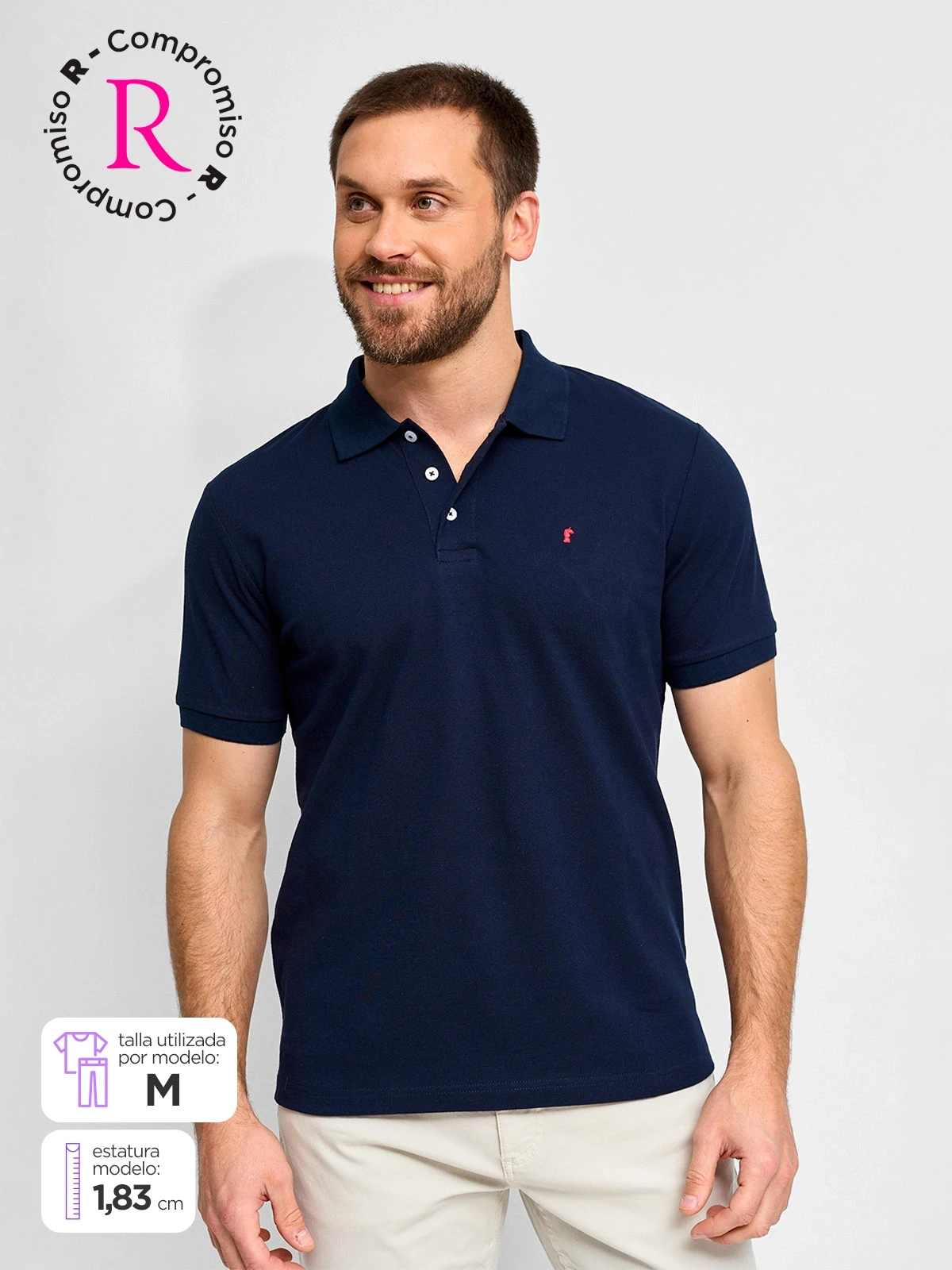 POLERA HOMBRE KENNETH STEVENS ALGODÓN MANGA CORTA PIQUÉ BÁSICA