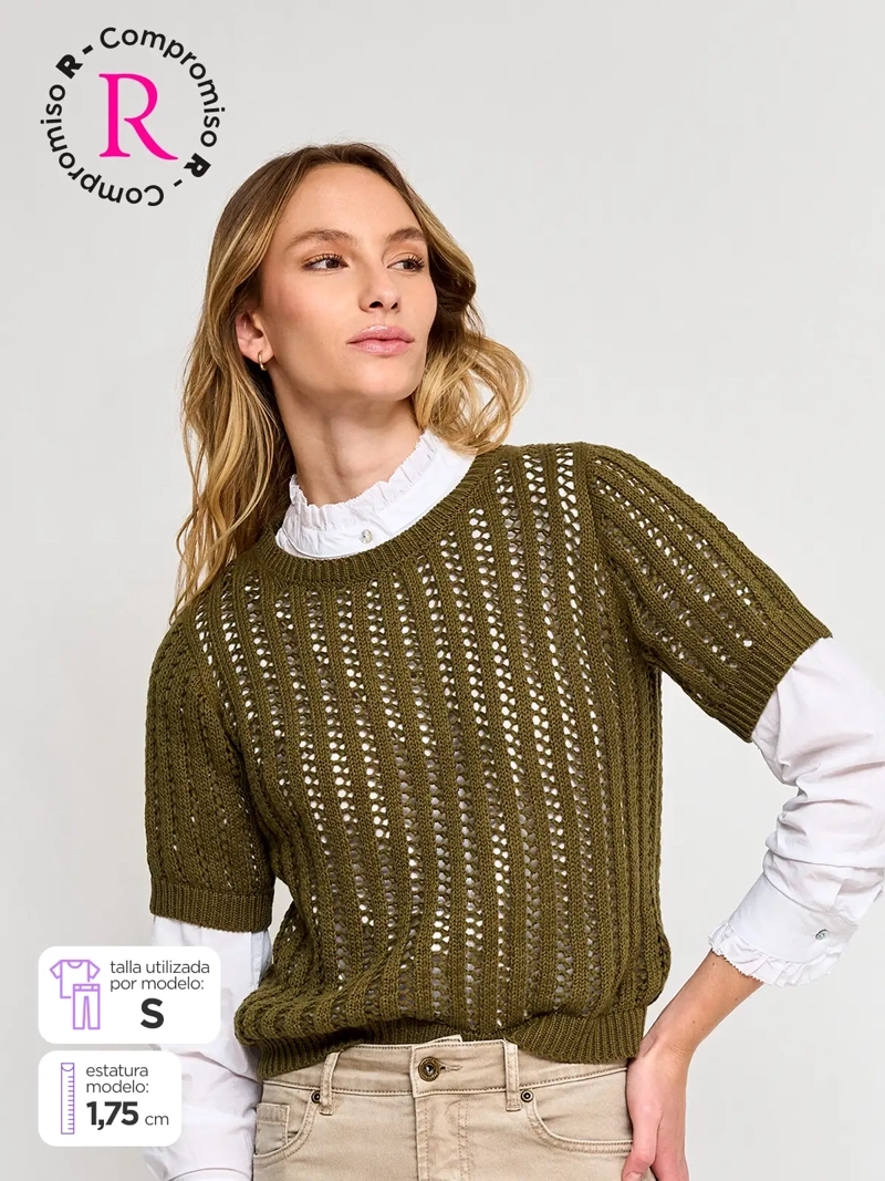SWEATER MUJER REGATTA RAYADO BOTONES - 1