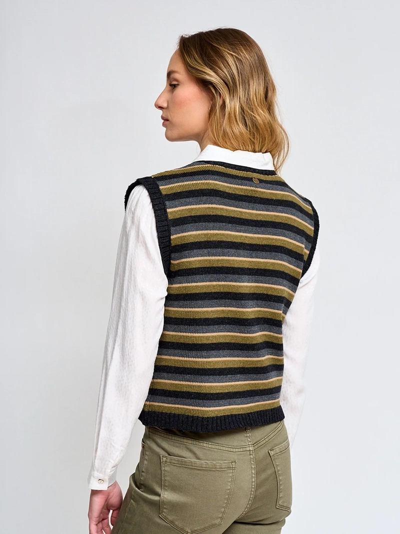 SWEATER MUJER REGATTA RAYADO BOTONES - 3
