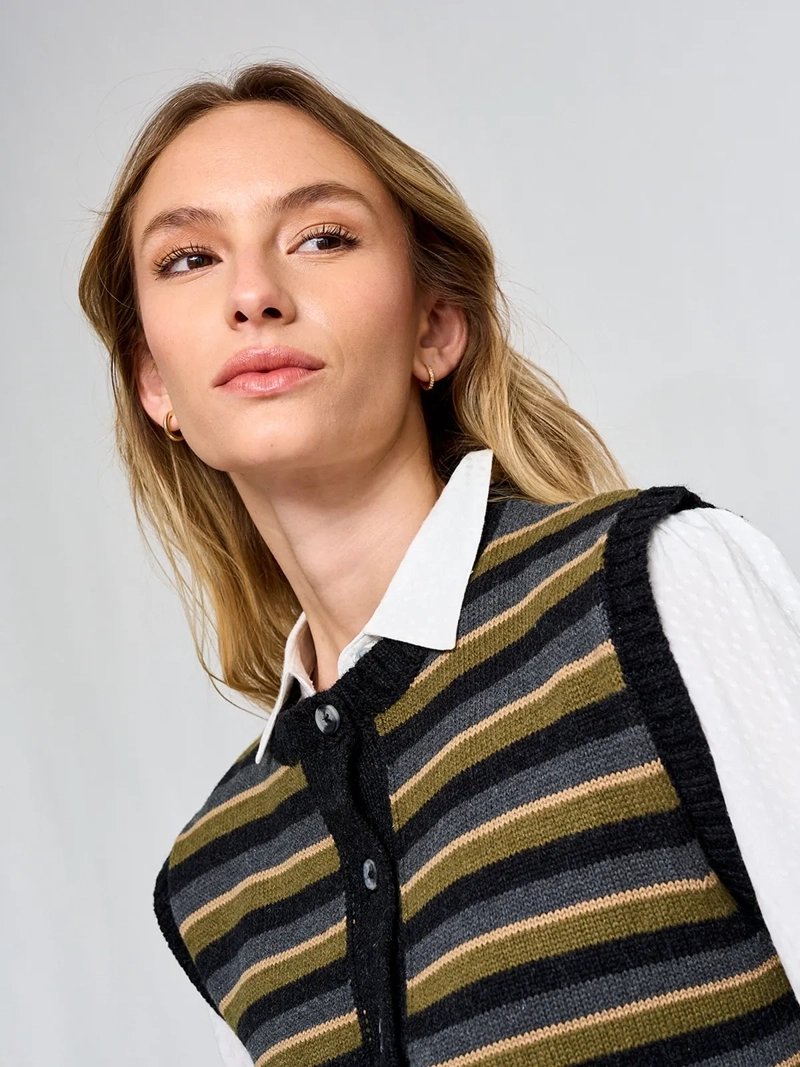 SWEATER MUJER REGATTA RAYADO BOTONES - 4