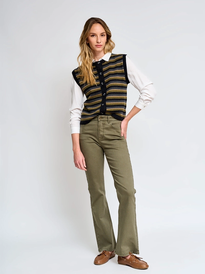 SWEATER MUJER REGATTA RAYADO BOTONES - 5