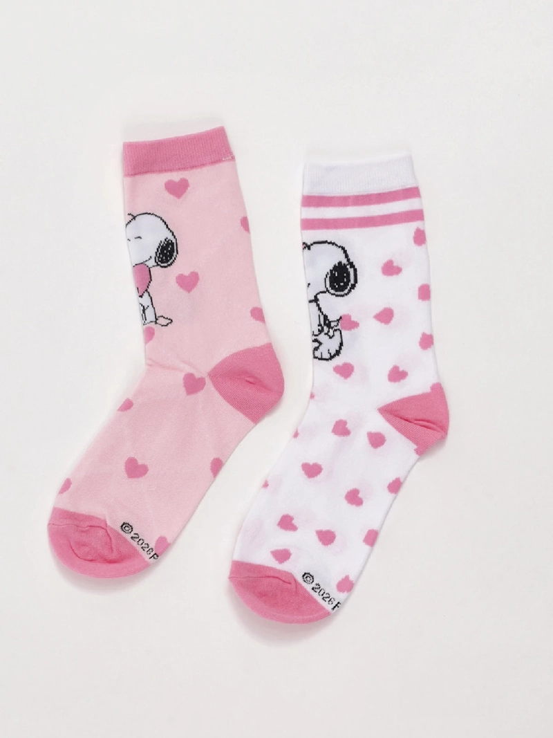 CALCETINES MUJER SNOOPY PACK X2 ALGODÓN LARGO - 1