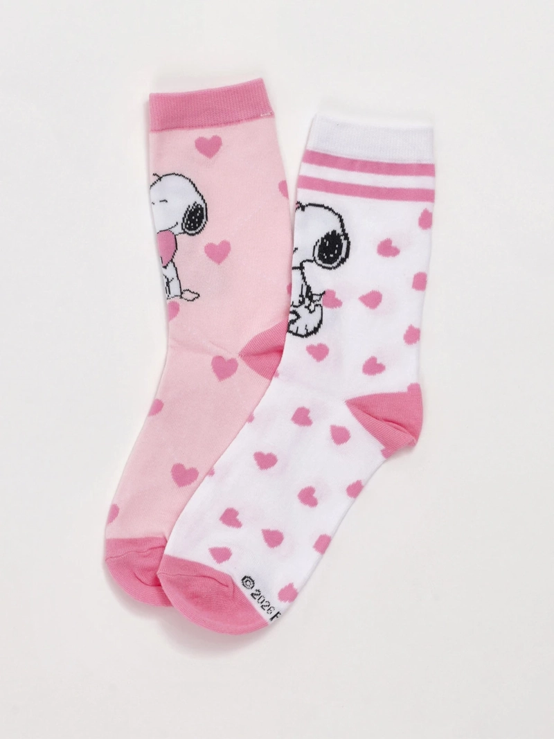 CALCETINES MUJER SNOOPY PACK X2 ALGODÓN LARGO - 2