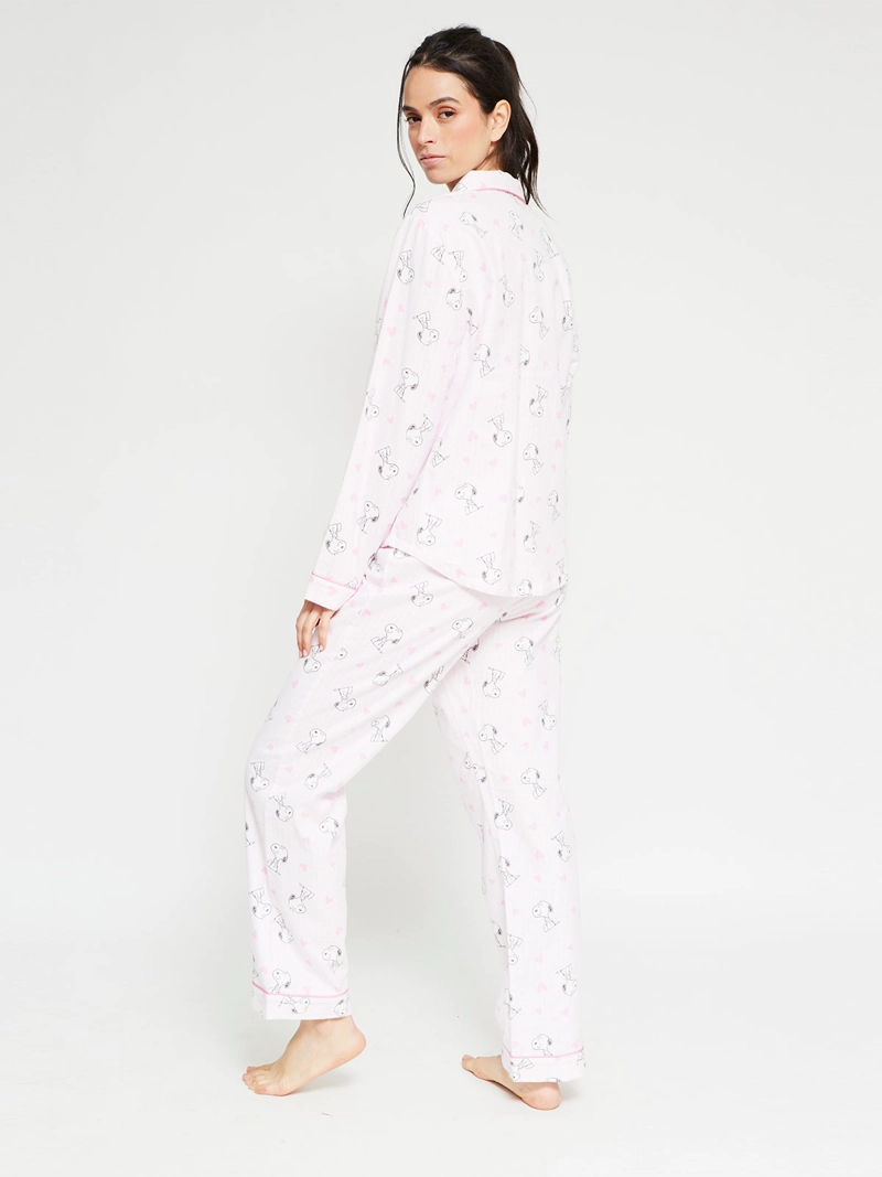 PIJAMA MUJER SNOOPY MANGA LARGA ROSADO - 2