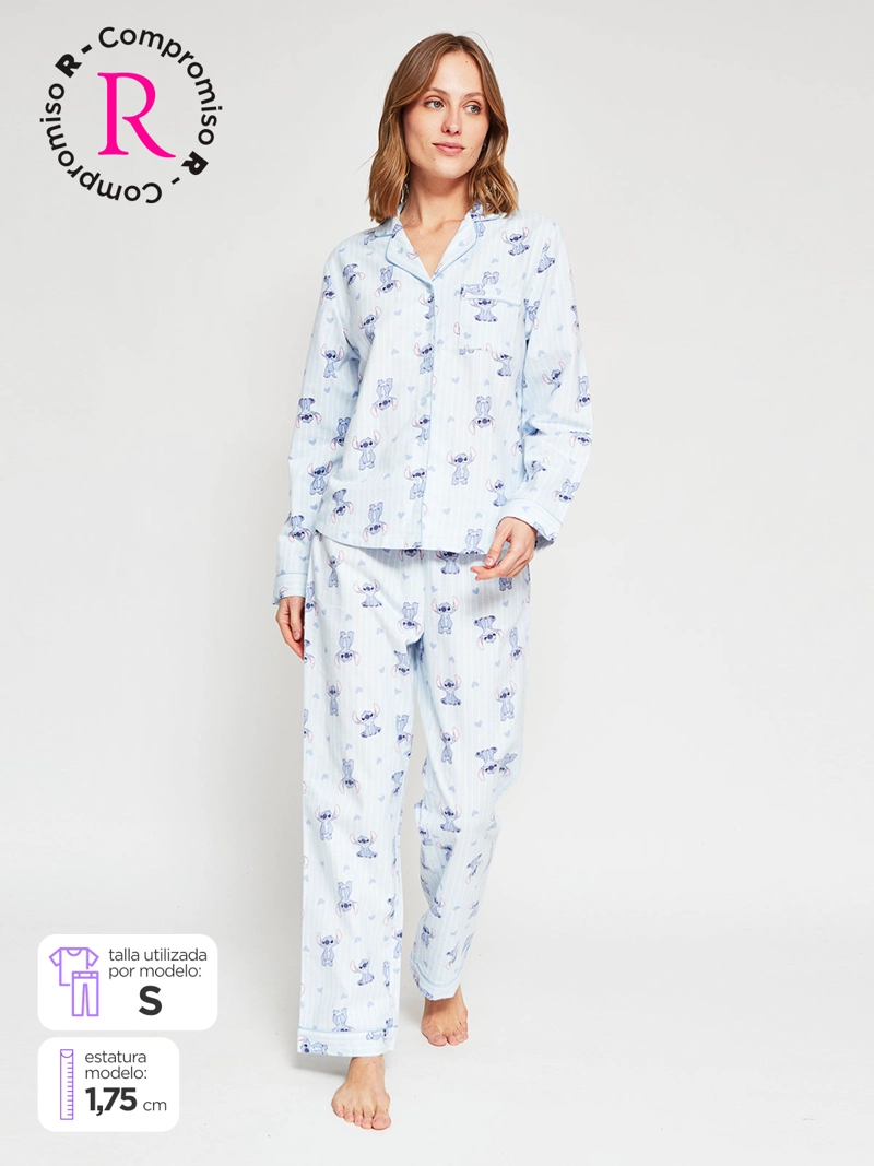 PIJAMA MUJER LILO & STITCH MANGA LARGA - 1