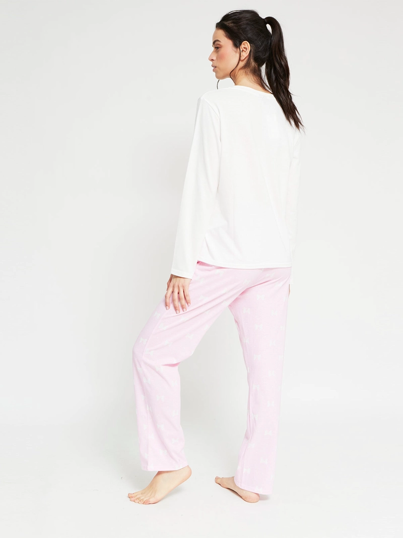 PIJAMA MUJER MINNIE MANGA LARGA CRUDO - 2