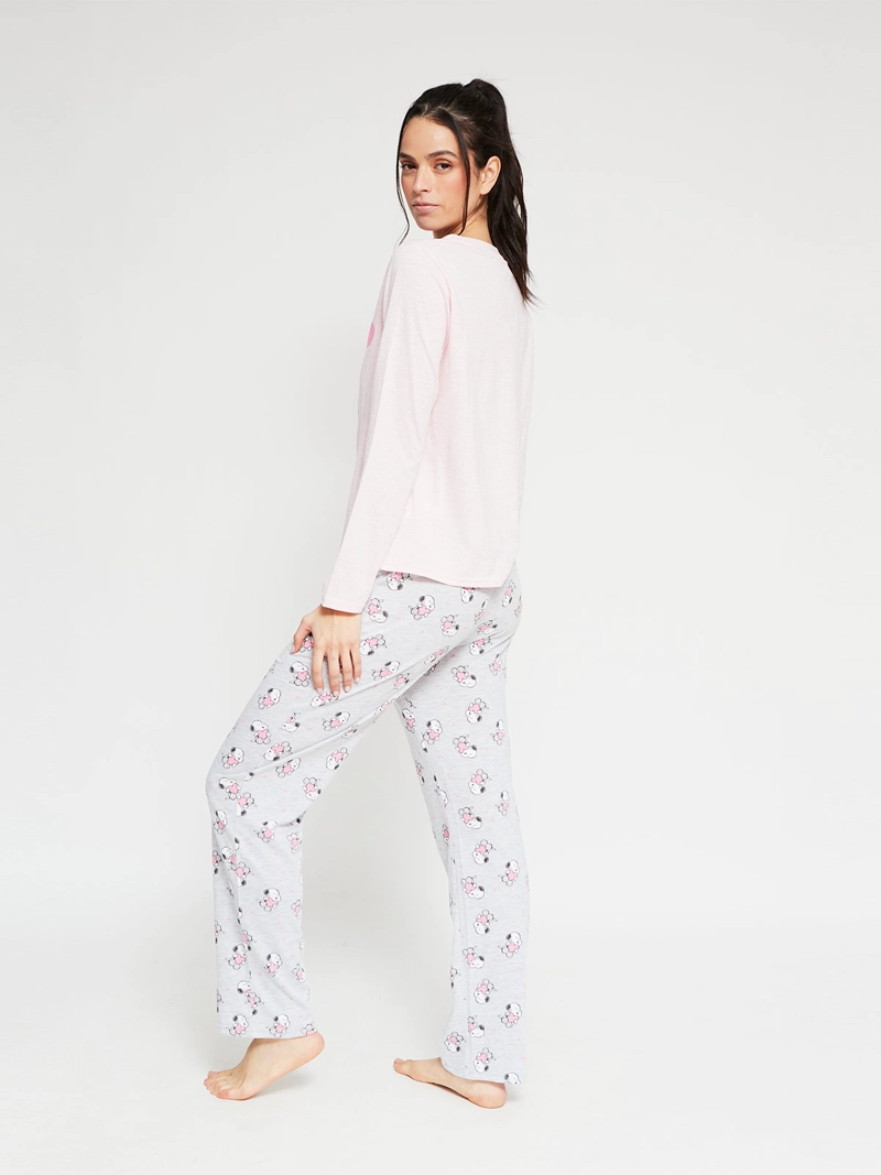 PIJAMA MUJER SNOOPY RECTO ROSADO - 2