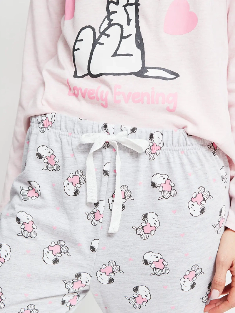 PIJAMA MUJER SNOOPY RECTO ROSADO - 3