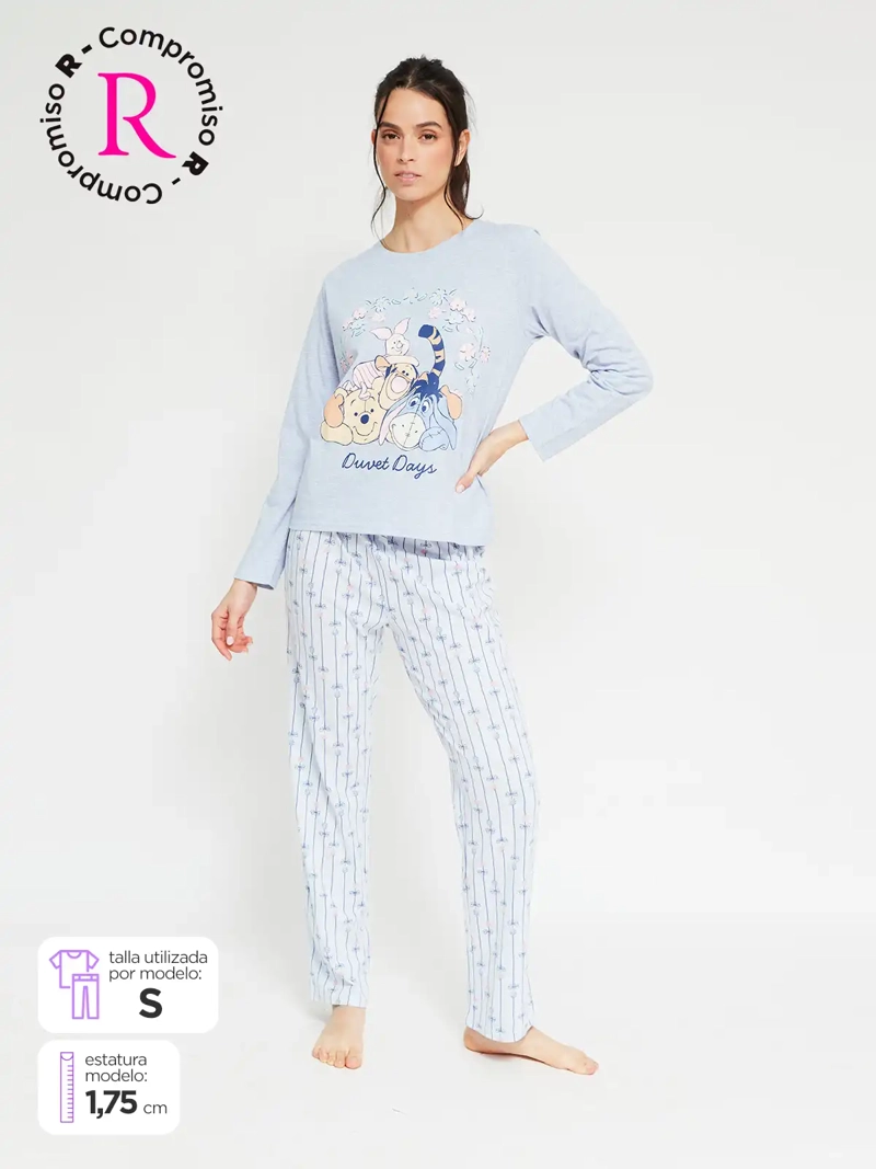 PIJAMA MUJER WINNIE POOH RECTO DENIM - 1