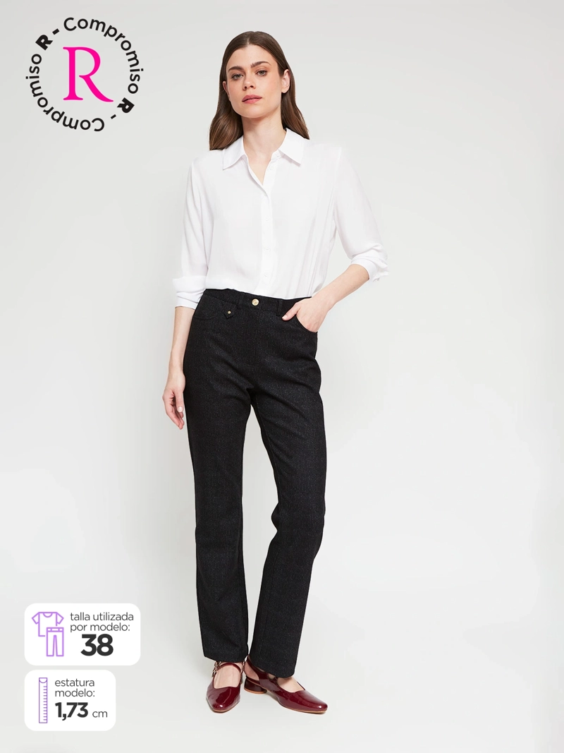 PANTALÓN MUJER CACHAREL RECTO CONTROL ABDOMEN - 1