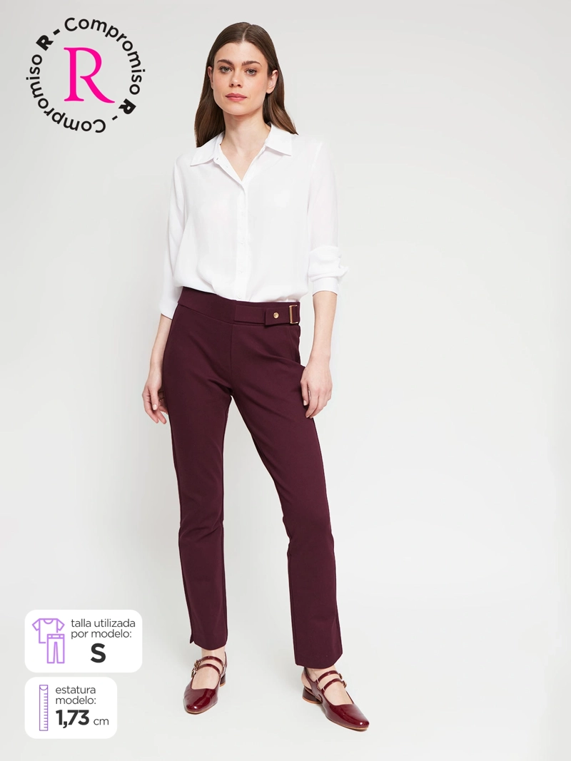 PANTALÓN MUJER CACHAREL RECTO TIPO CALZA - 1