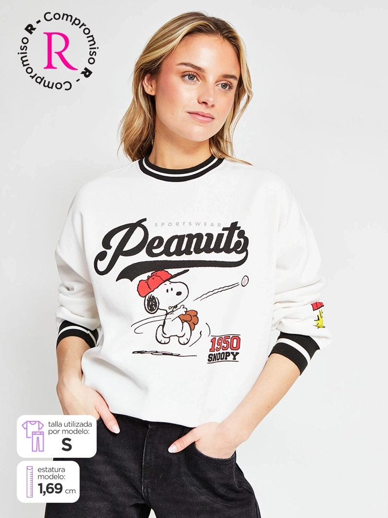 POLERÓN MUJER INDEX ALGODÓN MANGA LARGA SNOOPY - 1