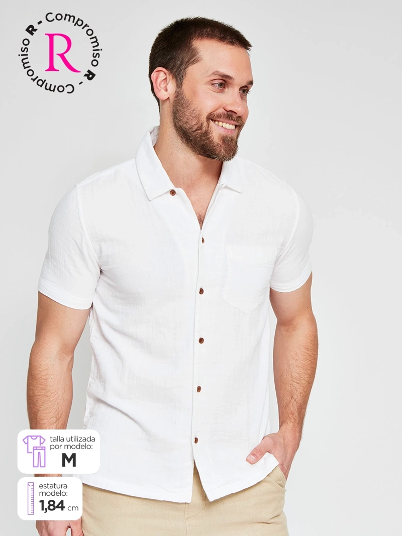 CAMISA HOMBRE AEROPOSTALE ALGODÓN MANGA CORTA TEXTURA - 1