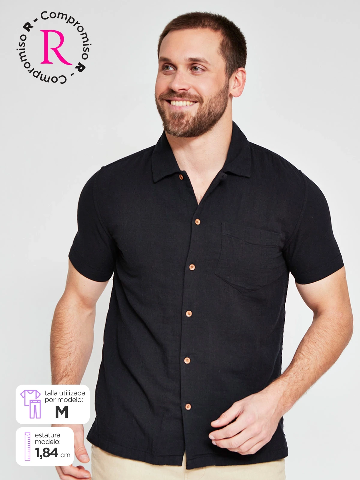 CAMISA HOMBRE AEROPOSTALE ALGODÓN MANGA CORTA TEXTURA - 1