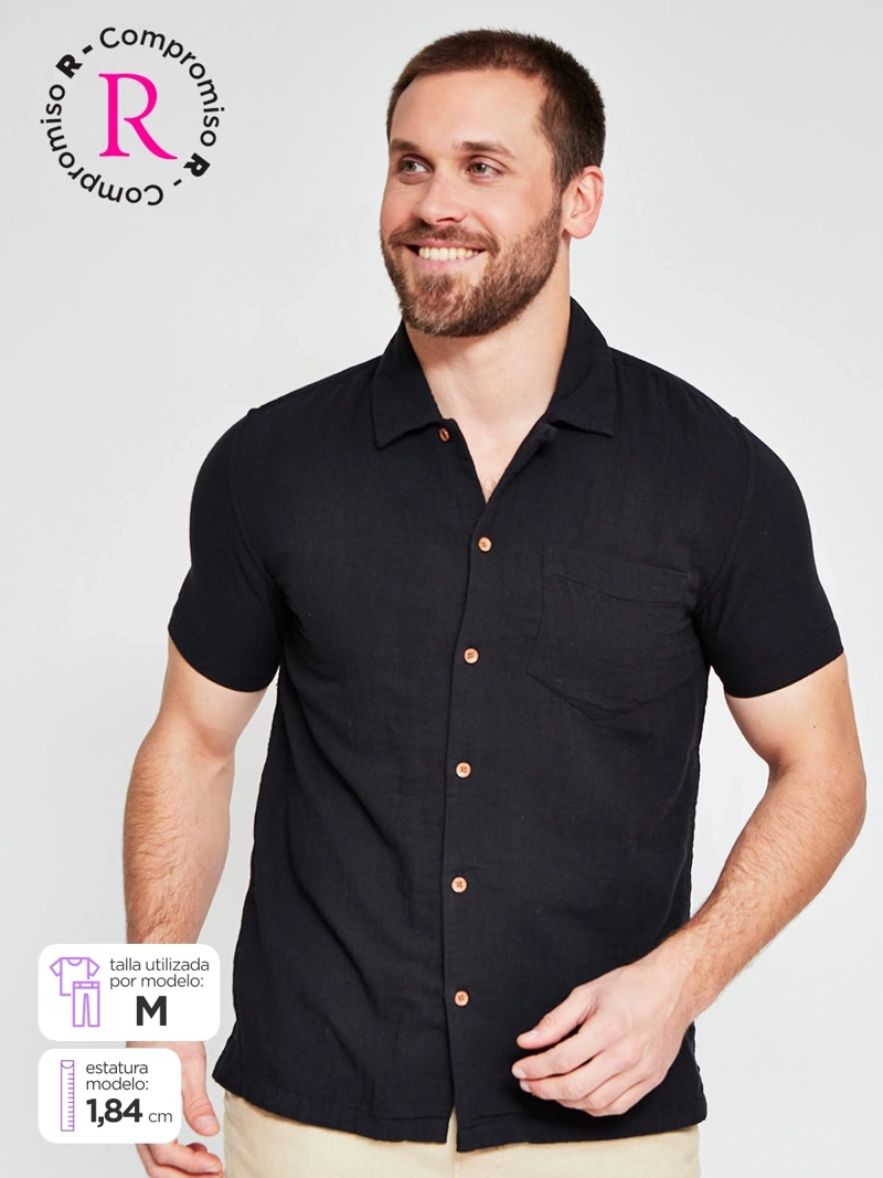 CAMISA HOMBRE AEROPOSTALE ALGODÓN MANGA CORTA TEXTURA