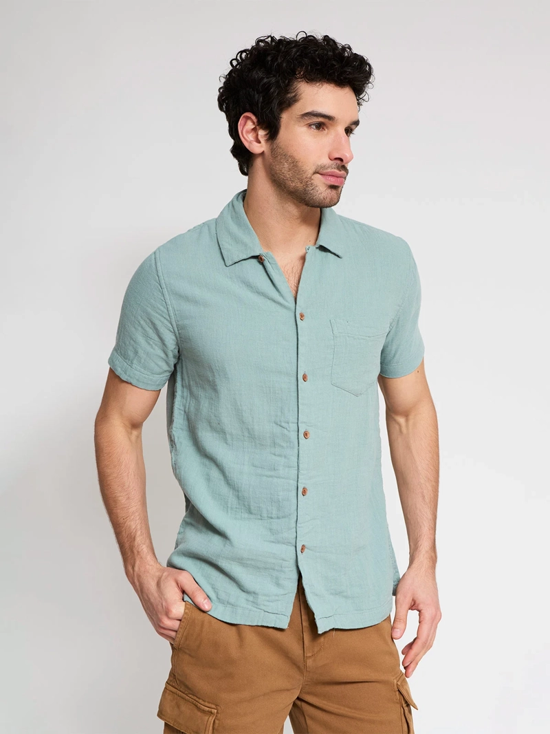 CAMISA HOMBRE AEROPOSTALE ALGODÓN MANGA CORTA TEXTURA - 1