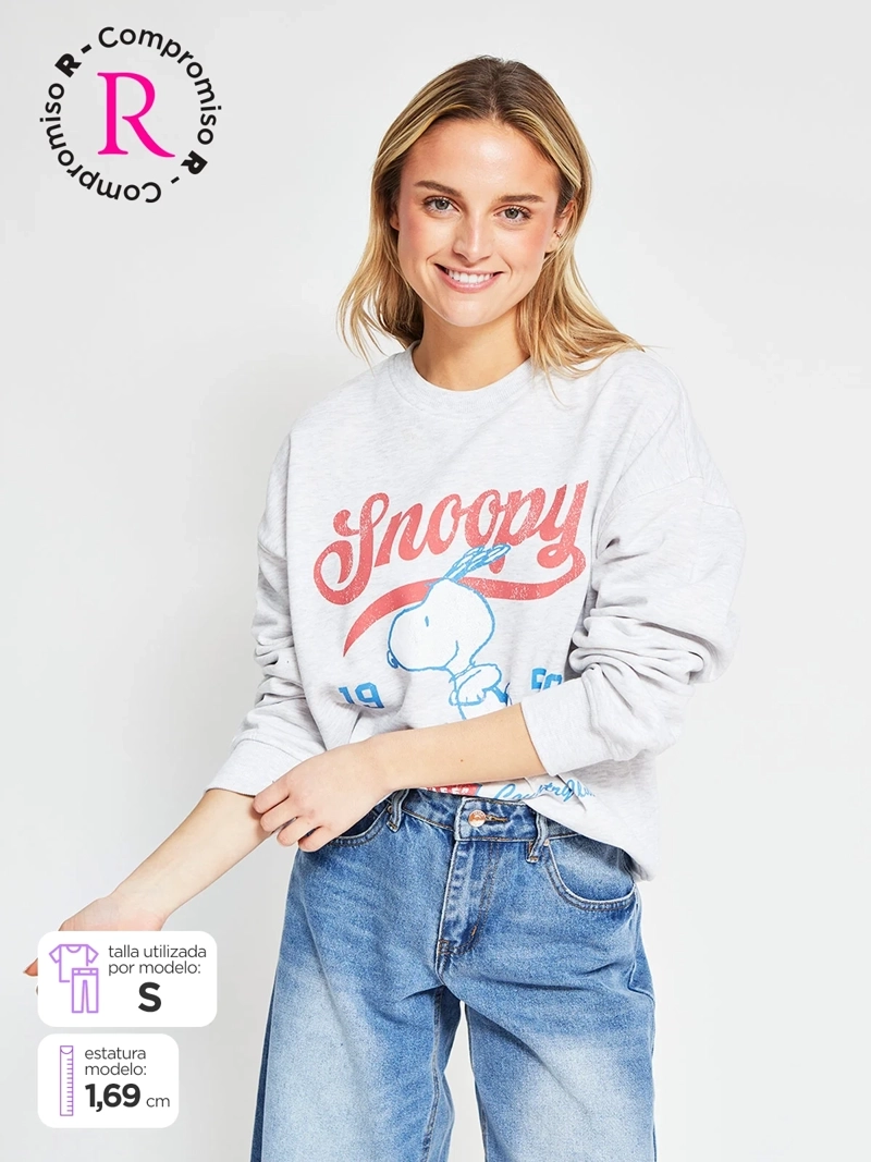 POLERÓN MUJER INDEX ALGODÓN MANGA LARGA SNOOPY - 1