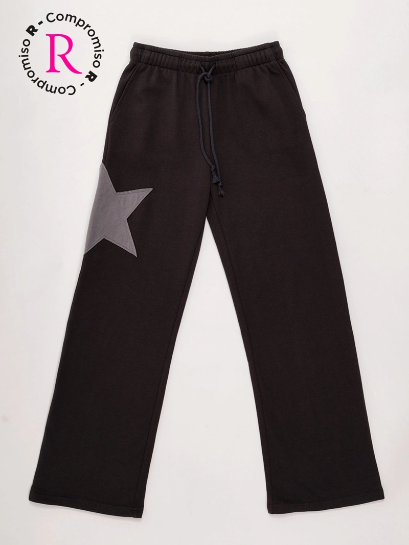 PANTALÓN DE BUZO NIÑA INDEX TEEN ALGODÓN WIDE ESTRELLA - 3