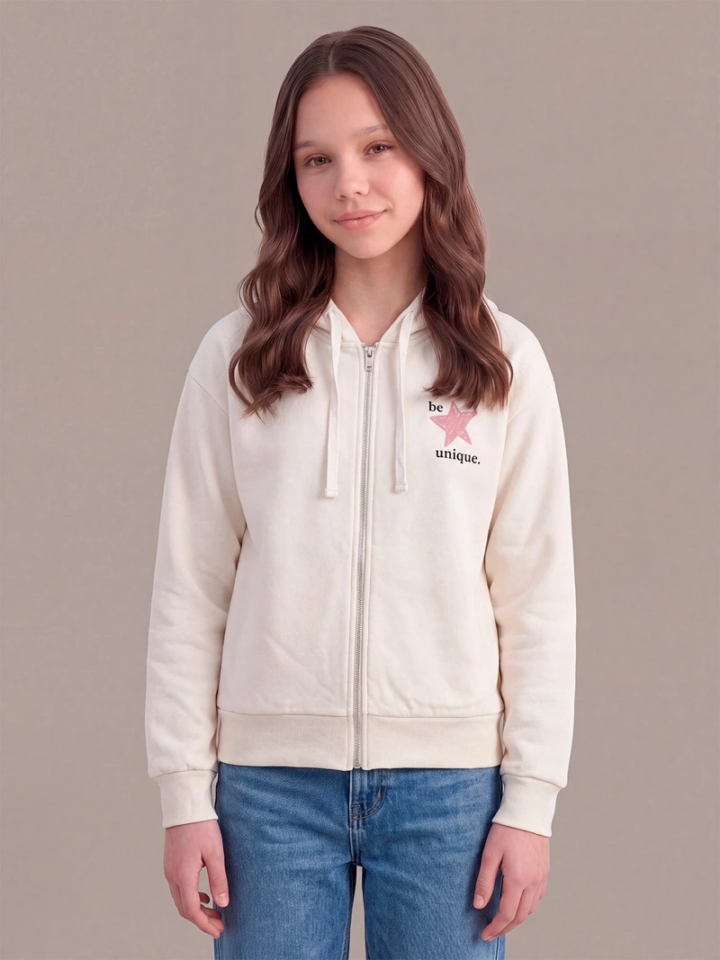 POLERÓN NIÑA INDEX TEEN CAPUCHA FIT OVERSIZE CON CIERRE - 1