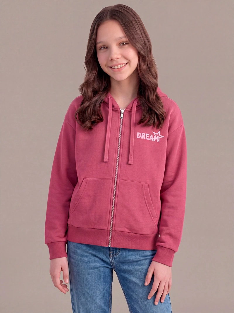 POLERÓN NIÑA INDEX TEEN CAPUCHA FIT OVERSIZE CON CIERRE - 1
