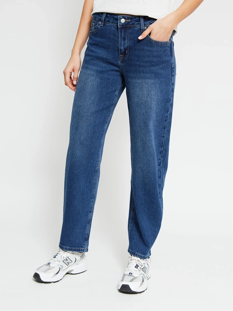 JEANS MUJER AEROPOSTALE ALGODÓN BARREL TIRO BAJO - 2