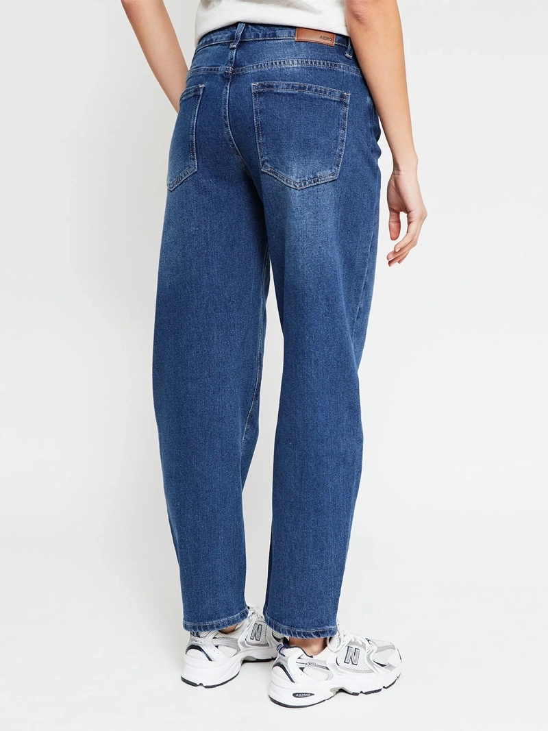 JEANS MUJER AEROPOSTALE ALGODÓN BARREL TIRO BAJO - 3