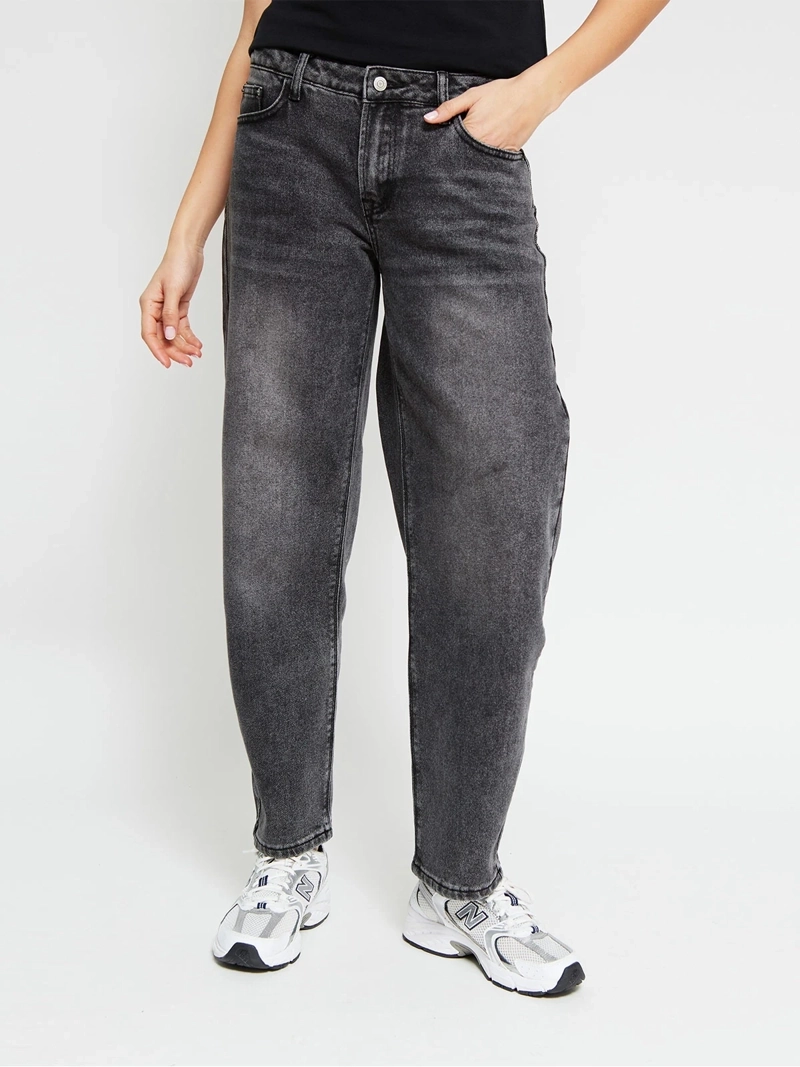 JEANS MUJER AEROPOSTALE ALGODÓN BARREL TIRO BAJO - 2