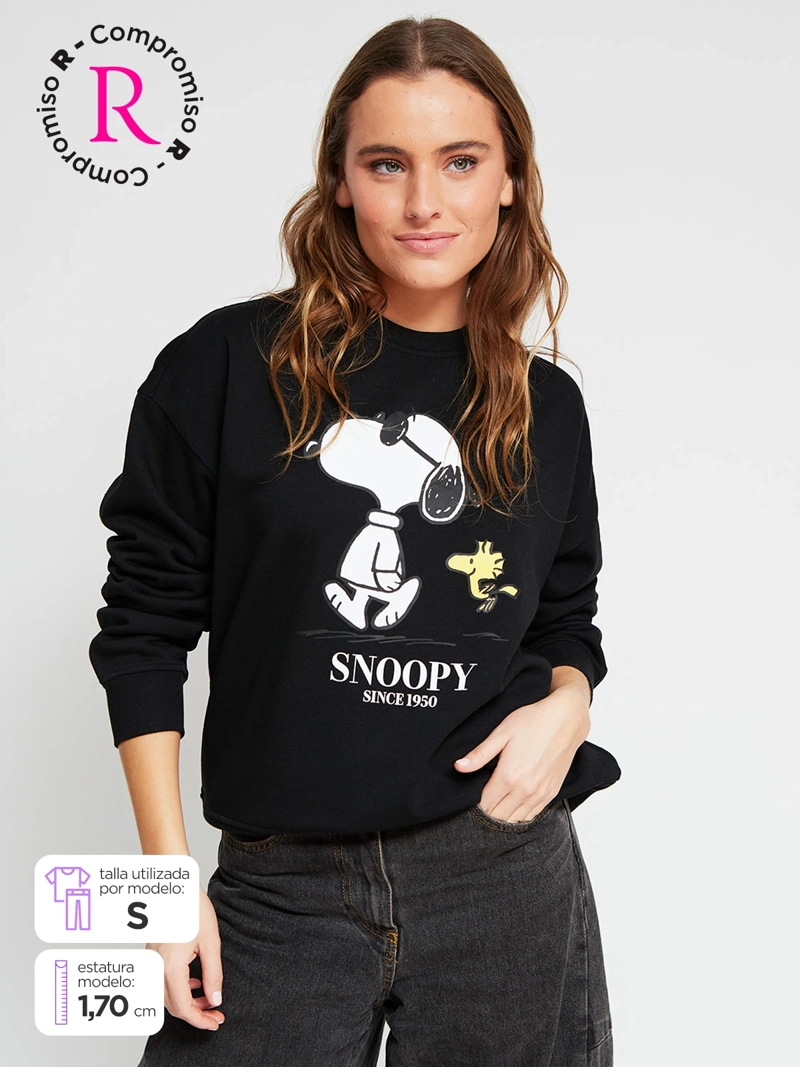 POLERÓN MUJER INDEX ALGODÓN MANGA LARGA SNOOPY - 1