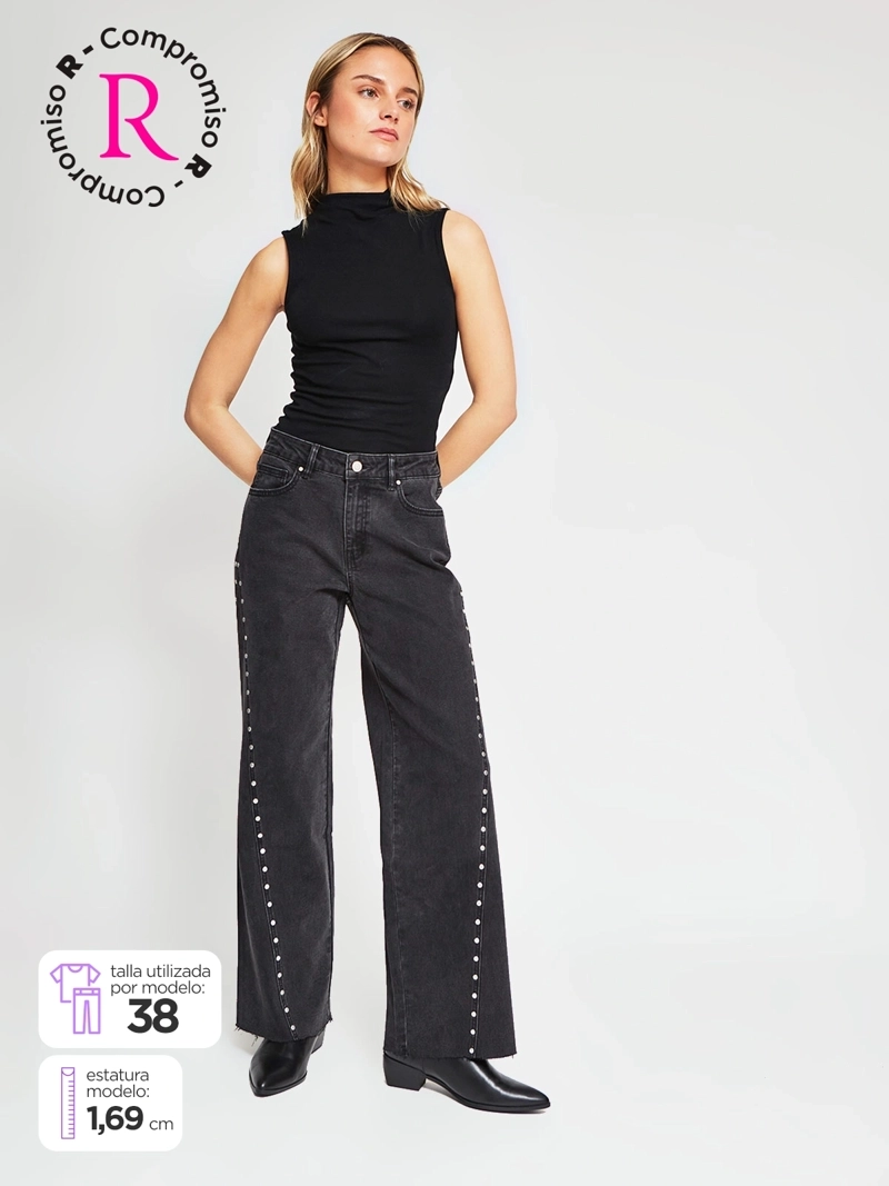 JEANS MUJER BARBADOS ALGODÓN TACHAS - 1