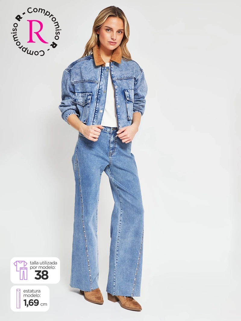 JEANS MUJER BARBADOS ALGODÓN TACHAS - 1