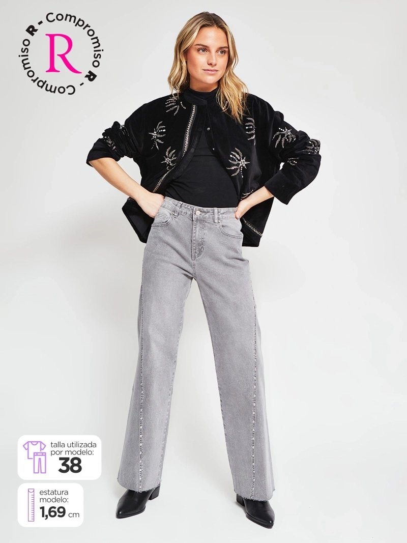 JEANS MUJER BARBADOS ALGODÓN TACHAS - 1