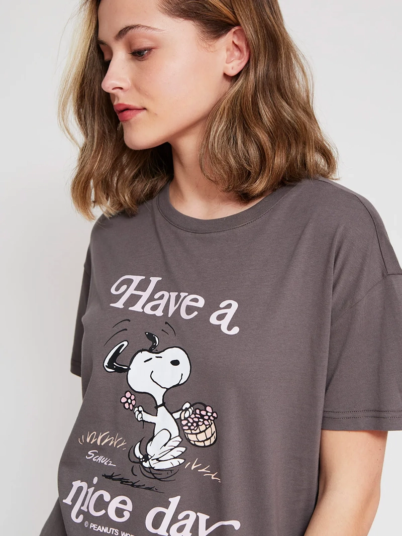 POLERA MUJER INDEX ALGODÓN MANGA CORTA SNOOPY - 3