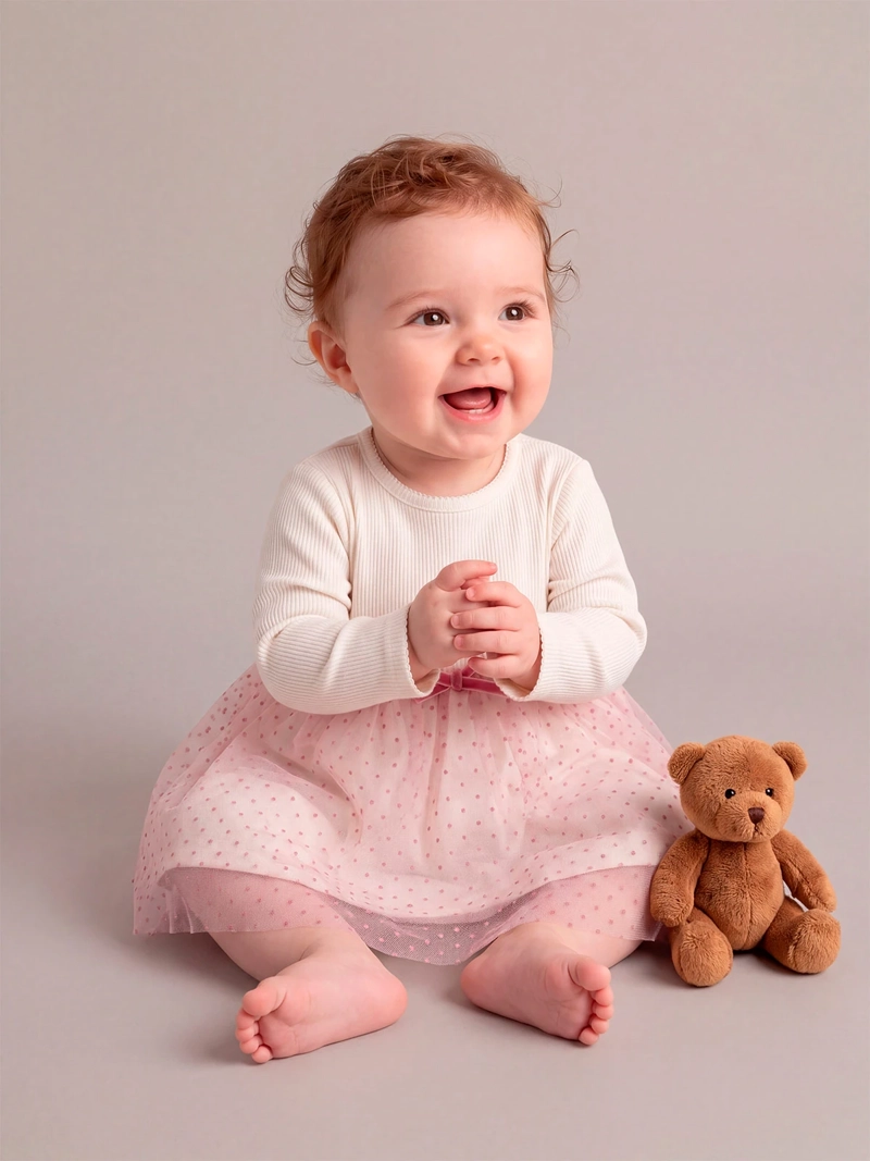 VESTIDO NIÑA BABY HARVEST ALGODÓN FALDÓN TUL - 1
