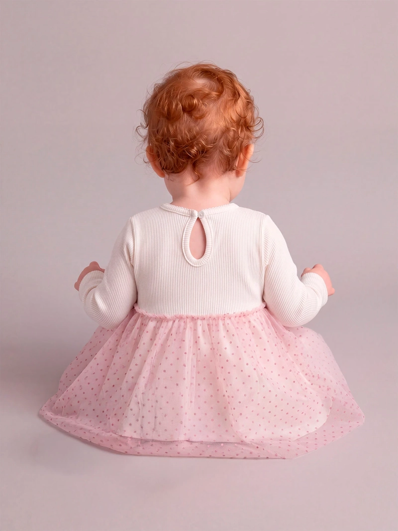 VESTIDO NIÑA BABY HARVEST ALGODÓN FALDÓN TUL - 2