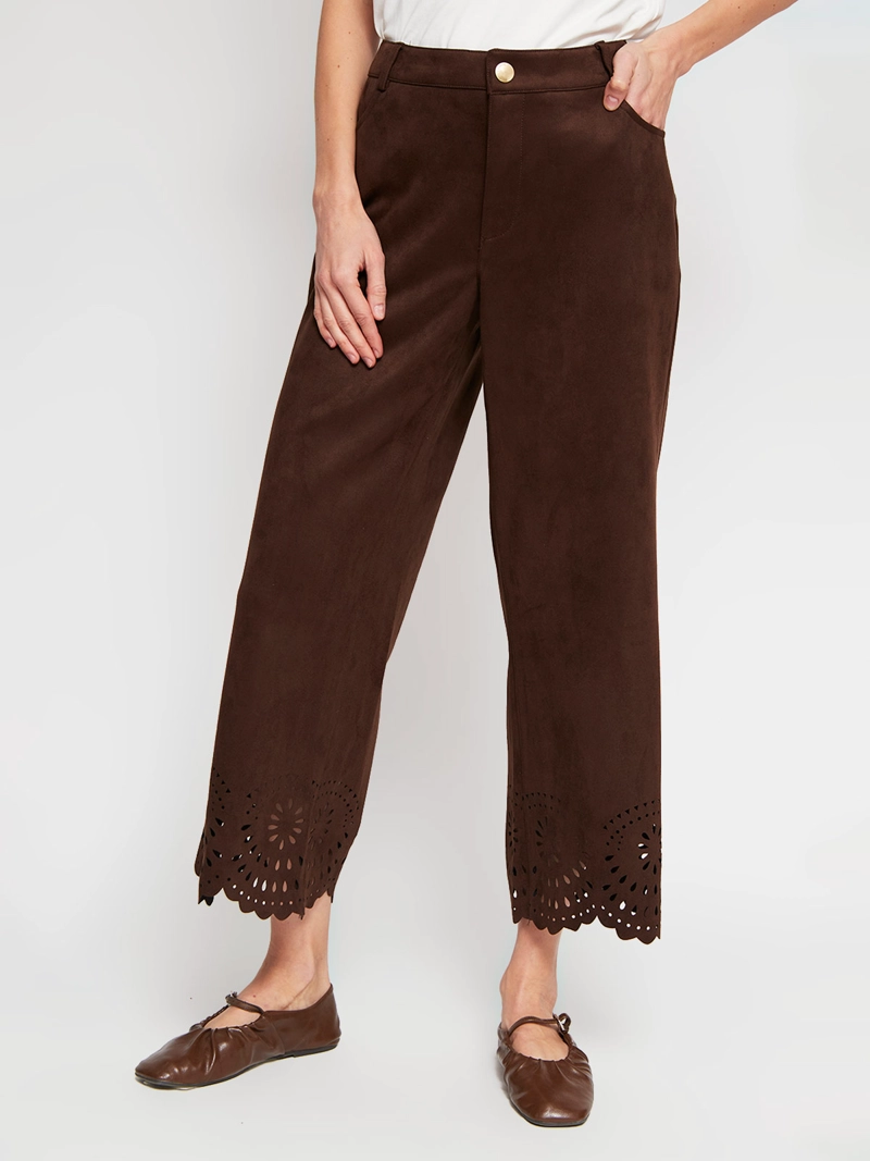 PANTALÓN MUJER CACHAREL TIPO GAMUZA PIERNA RECTA - 2