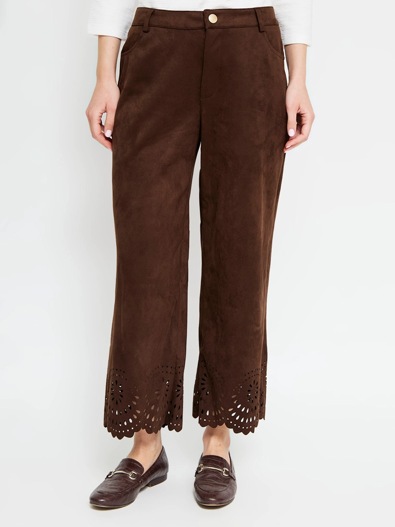 PANTALÓN MUJER CACHAREL TIPO GAMUZA PIERNA RECTA - 2