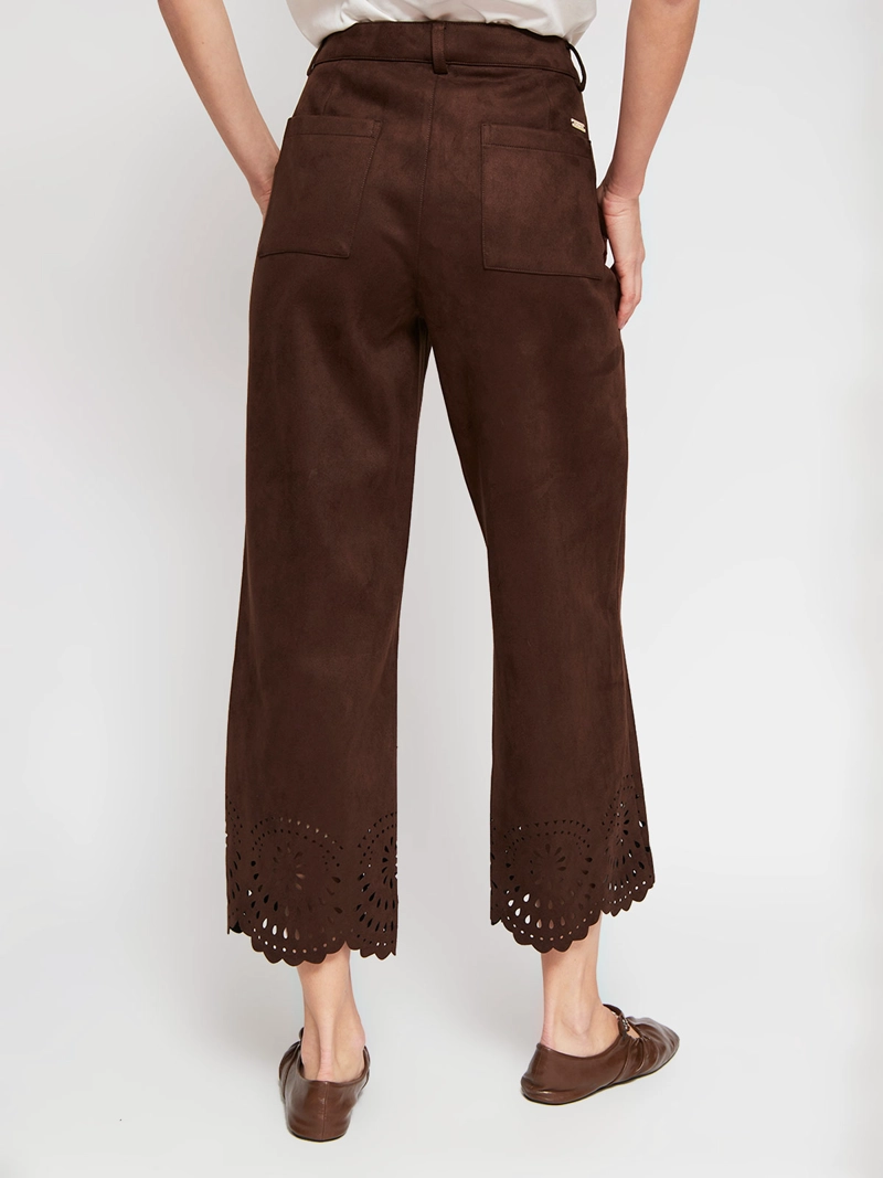PANTALÓN MUJER CACHAREL TIPO GAMUZA PIERNA RECTA - 3