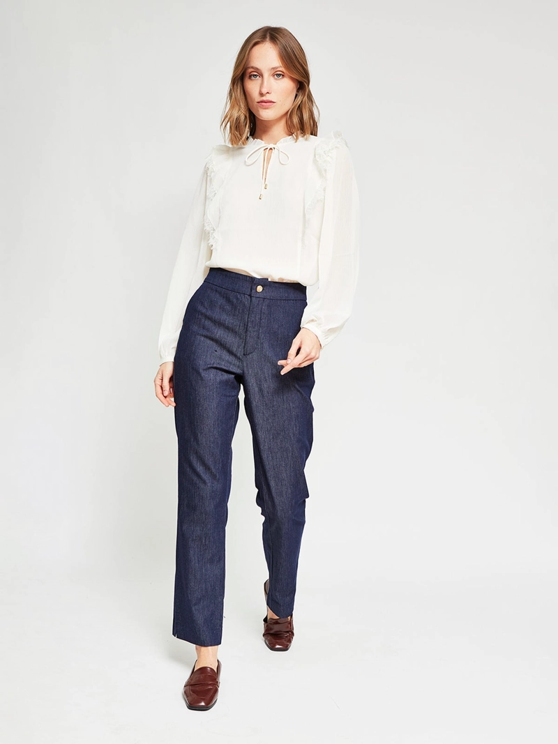 BLUSA MUJER CACHAREL CUELLO EN V MANGA LARGA VUELOS - 5