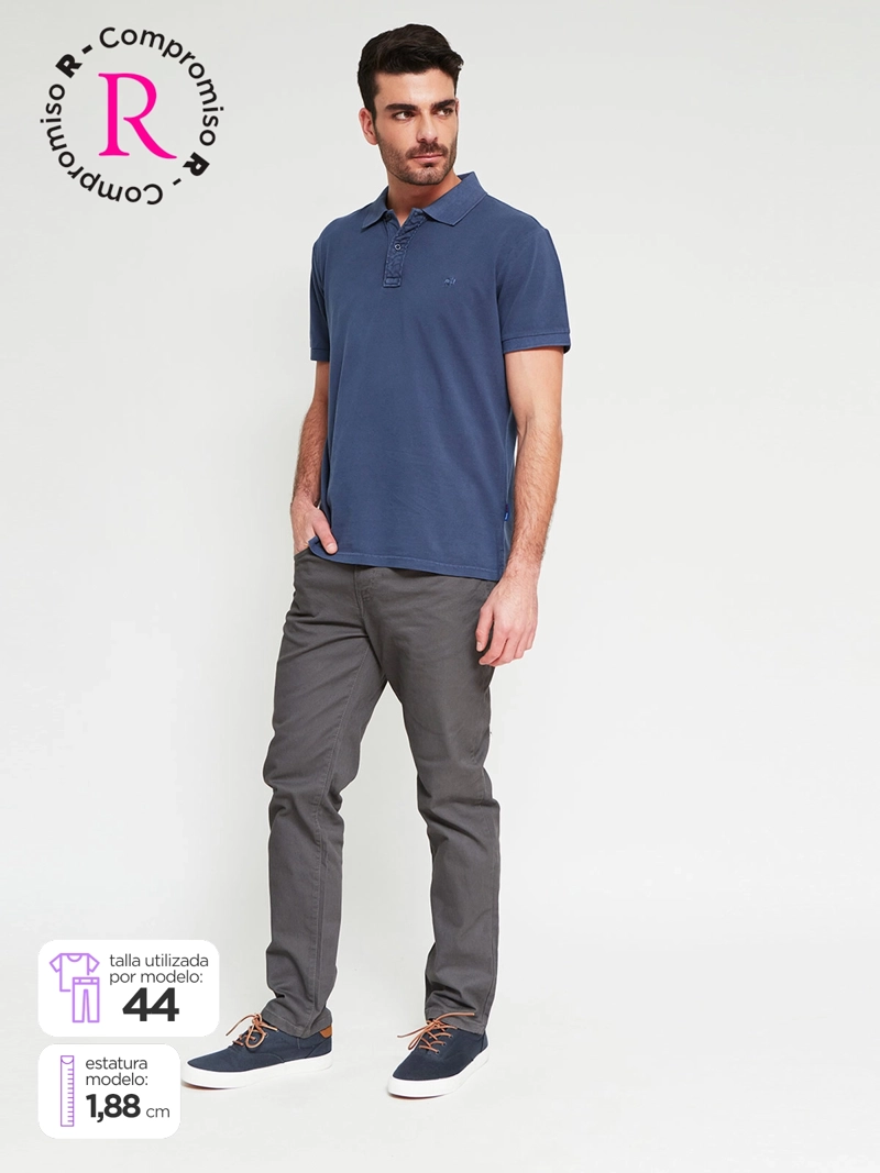 PANTALÓN HOMBRE ROBERT LEWIS ALGODÓN SLIM BÁSICO - 1