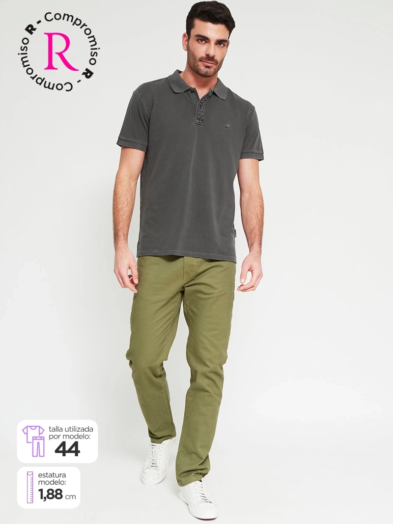 PANTALÓN HOMBRE ROBERT LEWIS ALGODÓN SLIM BÁSICO - 1