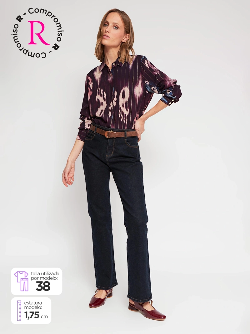JEANS MUJER CACHAREL ALGODÓN PIERNA RECTA - 1