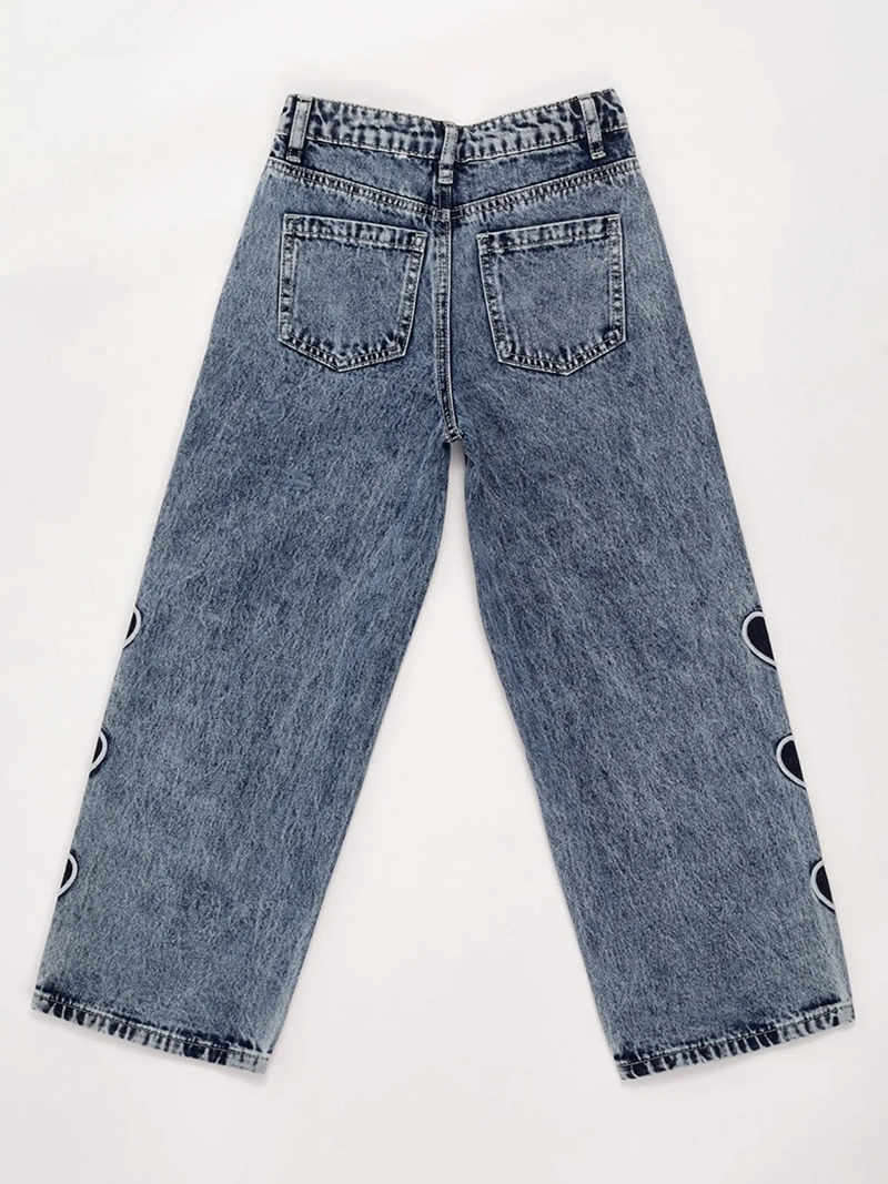JEANS NIÑA HARVEST ALGODÓN STRAIGHT CORAZONES - 4