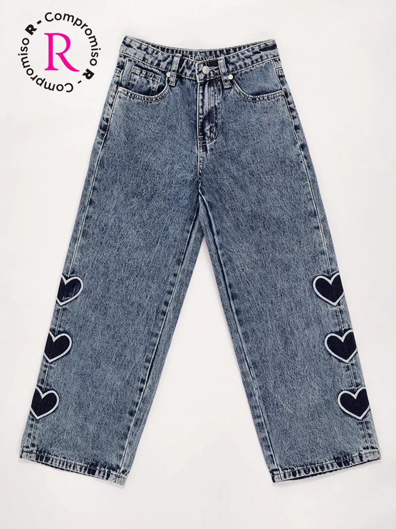 JEANS NIÑA HARVEST ALGODÓN STRAIGHT CORAZONES - 3